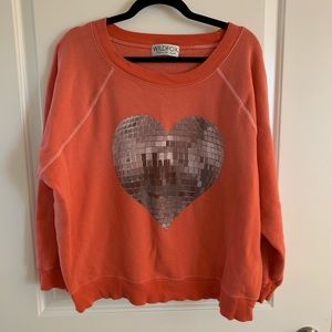 Wildfox disco ball heart sweatshirt